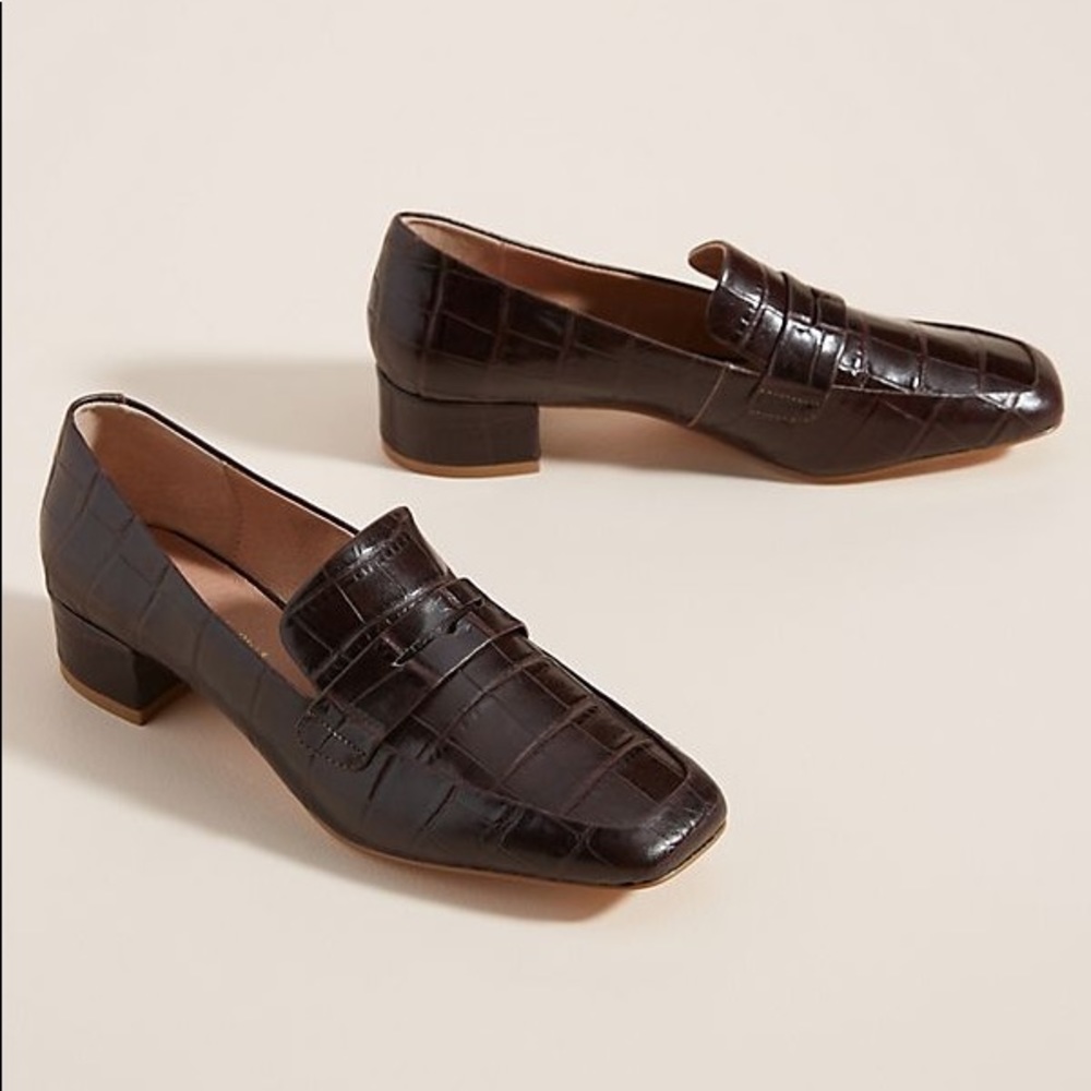 NWT Anthropologie Leather Harlow Loafers